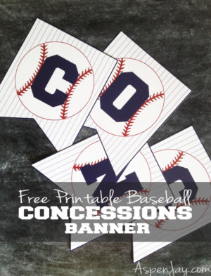 Free Baseball Concessions Banner - Aspen Jay