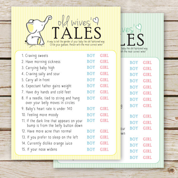 Free Printable Baby Shower Game - Old Wives Tales - Aspen Jay