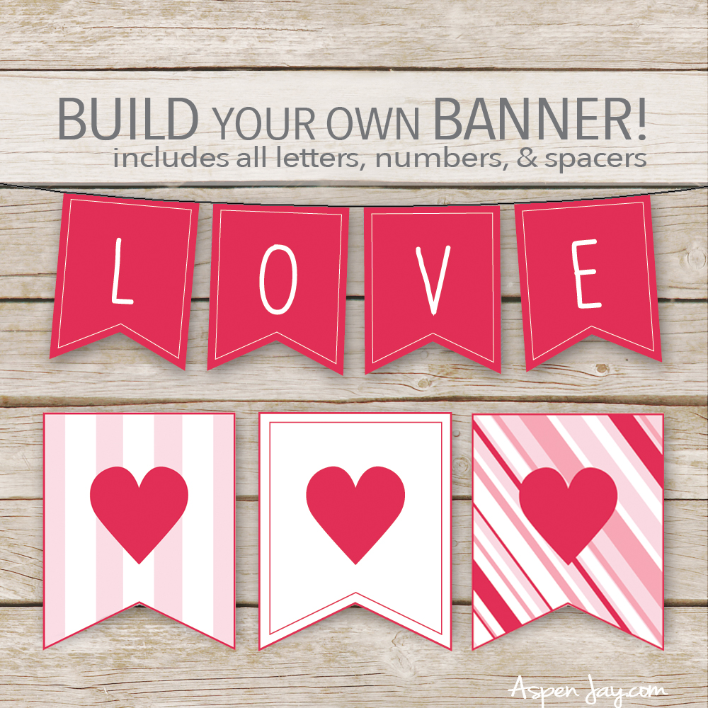 XOXO Banner for Valentine's Day {free printable} Aspen Jay